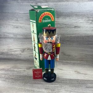 Vintage Original German Nutcracker by Erzgebirge Prince 13" tall With Box